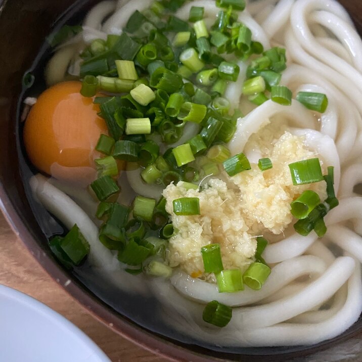 風邪・体調不良時のたっぷり生姜シンプル月見うどん!